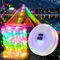 Camping Lichterkette Aufrollbar 10m, Alpenwolken Lichterkette camping licht 2-in-1, IPX4 1800mAH 30S Roll UPTragbare Led lichterkette usb, Outdoor Lichterketten für Hof Camping, Garten，Wandern(RGB)