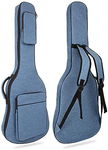 HOHIYO Borsa per chitarra elettrica da 39 pollici Custodia morbida per chitarra, borsa imbottita per chitarra elettrica da 11 mm di spessore Zaino impermeabile per chitarra con tasche, blu (Blue)
