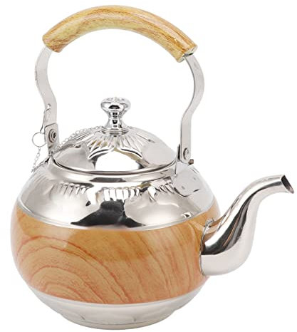 Tetera de Acero Inoxidable de 1 Litro, Resistente a la Corrosión, Fácil de Verter, Tetera de café Duradera, Adecuada para Cocina Casera, Uso en Hoteles