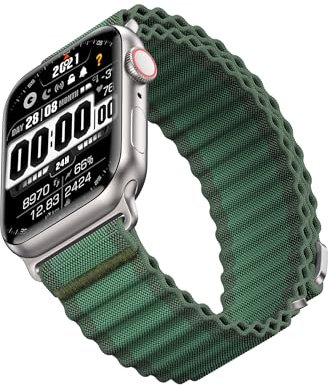 Compatible avec Bracelet Apple Watch Serie 11/10 46mm 42mm, Bracelet Nylon Alpin pour Apple Watch SE 9 8 7 6 5 4 3 2 1 Ultra 3/2 Ultra pour Homme Femme