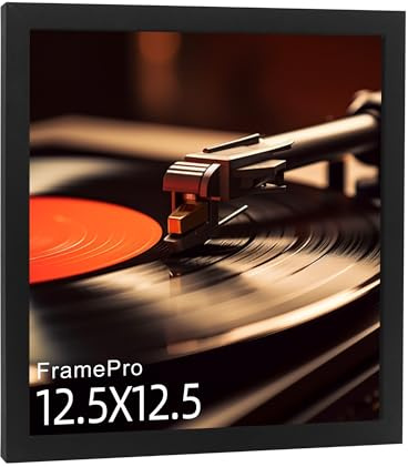 FramePro 12 Vinyl Record Wall Mount Album Cover Display Frame with Real Glass without Vinyl Record