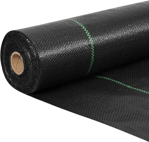 Jiubiaz Unkrautvlies 100g/m² Gartenvlies,100 * 10000cm, Bodengewebe Wasserdurchlässig,Unkrautfolie Reißfest und UV-Stabilisierung,für Garten