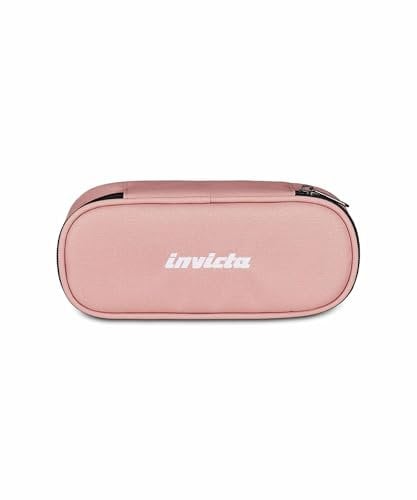 Invicta Portapenne Scuola Lip, Rosa, Effetto Shine,Taschino Interno con Zip e Passanti Elastici Portapenne, Accessori Zaino, Scuola Media e Superiore, Per Ragazzo e Ragazza