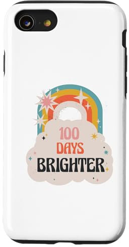 100 Tage hellerer 100. Schultag Hyper Rainbow Hülle für iPhone SE (2020) / 7 / 8