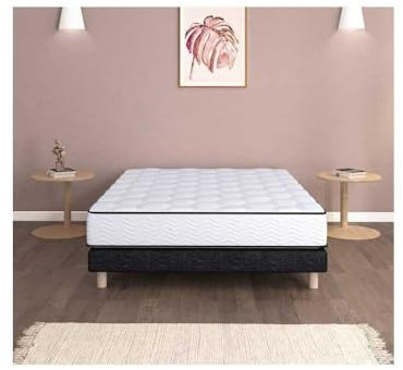 Boxspring- und Matratzenset - PARIS - 140 x 190 - Federn - Lattenrost
