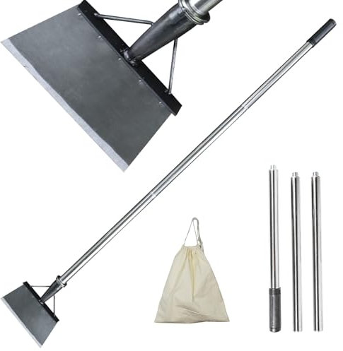 Paletta da giardino multifunzionale pala piatta con manico lungo 143 cm, raschietto per schiuma ed erbacce, attrezzi da giardinaggio per diserbare, tagliare bordi prato, scavare, neve
