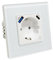 LED ATOMANT Enchufe de Pared Inteligente Cristal Wifi 16A con USB y USB C, Carga Rapida, Medidor de Consumo, Base Schuko para Empotrar, APP Smart Life, Compatible con Alexa y Google Home