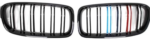 Kühlergrill,Sport KüHlergrill ABS Auto Styling Vorne Niere Kühlergrill Dual Grille Passend für BMW F30 F31 F35 2012-2018 320i 325i 328i(M Color)