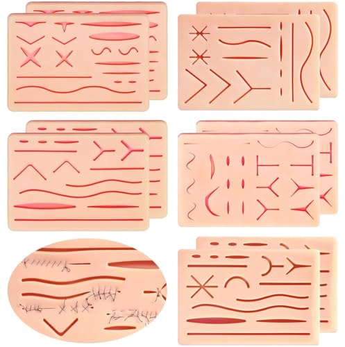 Wzxksoac Wounds Hard to Rip Tear or Break Suture Practice Pads 10 Pcs 3 Layer Suture Pad Kit for Nurses Training Practic