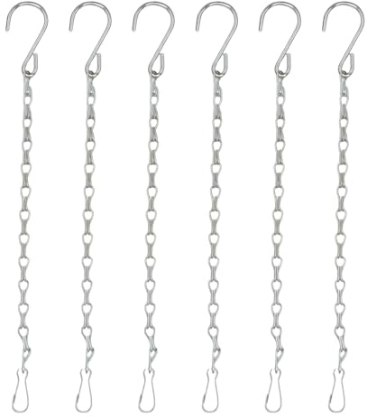 6 Stück Pflanzkorb zum Aufhängen von Kettenhaken, Doppel-Windspiel für drinnen und draußen, Dekoration, Eisen, Pflanzkorb, Haken zum Aufhängen