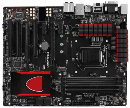 Carte mère de Bureau for MSI Z97 Gaming 3 avec Ports M.2, VGA, DVI, HDMI, LGA 1150 et DDR3 au Format ATX, Replacement Part
