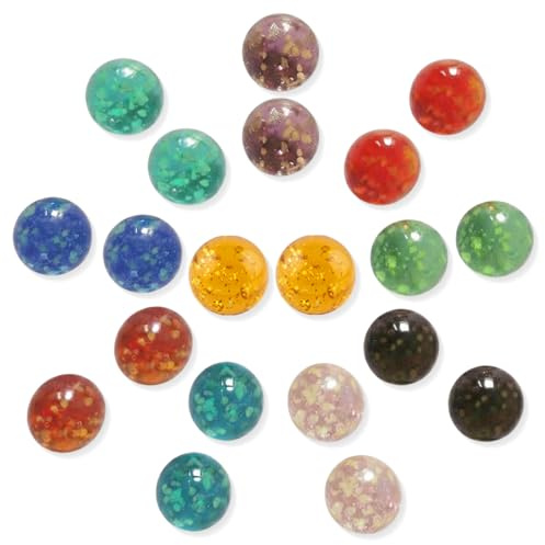 20 PCS Biglie di Vetro Colorate,Biglie di Vetro Per Bambini,Glass Marbles,Diametro 16 mm,Biglie di Fosforescenti,Biglie si Illuminano al Buio per Decorazioni Casa Giochi di Marmo Riempitivi di Vasi