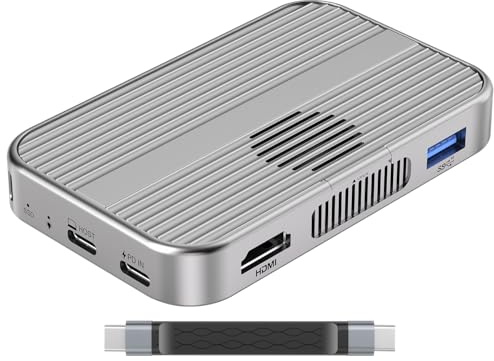 Carcasa SSD M.2 USB-C con interfaz HDMI, soporte 4K 60Hz, carcasa de disco duro NVMe en carcasa de aleación de aluminio, velocidad de transferencia de 10 Gbps, funda SSD externa todo en uno