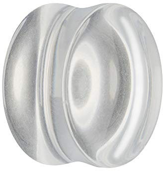 Treuheld® | 6mm Glas Ohr Plug/Flesh Tunnel | Klar | Double Flared | Ohne Gewinde | Damen und Herren | durchsichtig/transparent