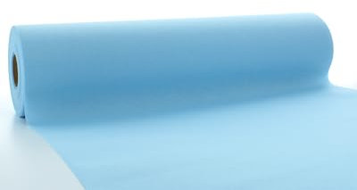 Sovie Horeca Linclass Airlaid Tischläufer Hellblau - 40cm x 24m - Einfarbiger Einmal-Tischläufer - Perforierung alle 120cm - Ideal für Dekorationen