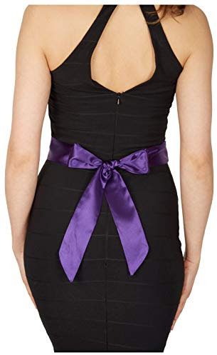 BlackButterfly Mariage Noeud Papillon Demoiselle d'honneur de Bal Ceinture de Satin (Violet vif, 5W / 175L)