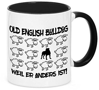 siviwonder Tasse Black Sheep - Old English Bulldog OEB - Hunde Fun Schaf Kaffeebecher