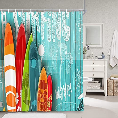 NYMB 3D Impression numérique Rideau de Douche, Tissu résistant à la moisissure de Salle de Bain Décorations de Bain, Rideaux Crochets Inclus, 175,3 x 177,8 cm 69'' W by 70'' L Multi7