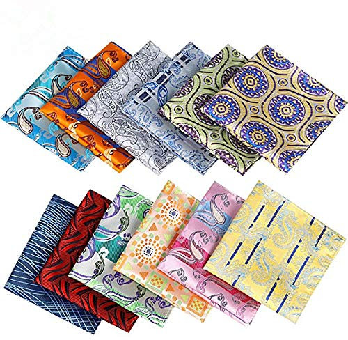 Alumuk 12 Stücke Herren Anzug Einstecktuch Taschentücher Kavalierstuch Business Hochzeit in unterschiedlichen wählbaren Designs (Style 05)