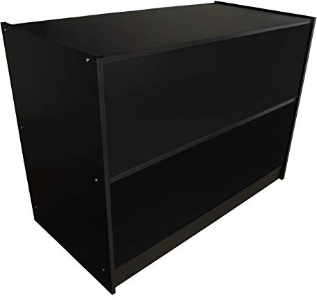 MonsterShop Laden-Theke Verkaufstheke Verkaufstisch Theke Tresen Empfang Rezeption Büronöbel Ladenmöbel 120cm B x 60cm T x 90cm H in Schwarz