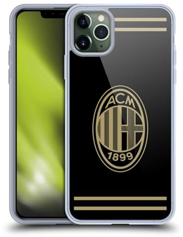 Head Case Designs Offizielle AC Milan Schwarz Und Gold Wappen Gel Handyhülle Hülle [Militärischer Schutzgrad] Kompatibel mit Apple iPhone 11 Pro Max