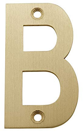 Front Door Letters 3 Inch Satin Brass Letters A-D (B)