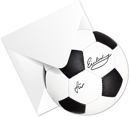 12 Einladungskarten Kindergeburtstag Fußball mit Umschlag,Die Kinder Geburtstagseinladung für alle Fußballbegeisterten Jungen und Mädchen (12 Einladungskarten mit 12 weißen Kuvert)