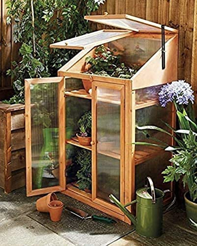 Abaseen Wooden Greenhouse Cold Frame Transparent One Size 120 x 69 x 51 cm