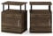 Furinno JAYA Utility Design Beistelltisch, Nachttisch, Columbia Walnuss/Schwarz, 2er Set, 48 (B) x 61.2 (H) x 39.4 (T) cm