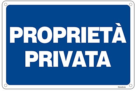 Goodvia Cartello Proprieta Privata Metallo 20x30cm, Segnaletica Proprietà Privata in Alluminio Targa Proprietà Privata Riflettente, Impermeabile e Resistente ai Raggi UV