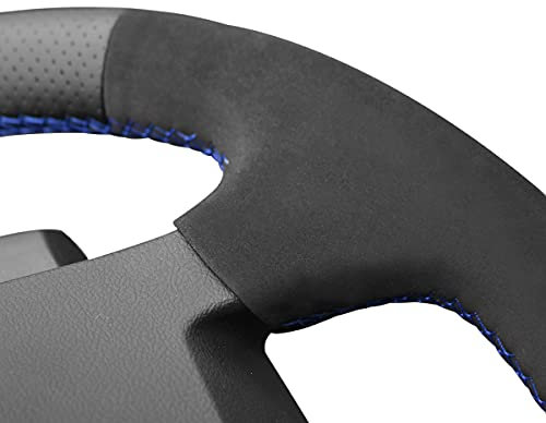 MEWANT DIY Hand Nähen Auto Lenkradbezug aus Echtleder&Wildleder Lenkradhülle für Peugeot Boxer 2006-2019 / für Citroen Jumper 2006-2019 / Relay 2008-2019 / für FIAT Ducato 2006-2019