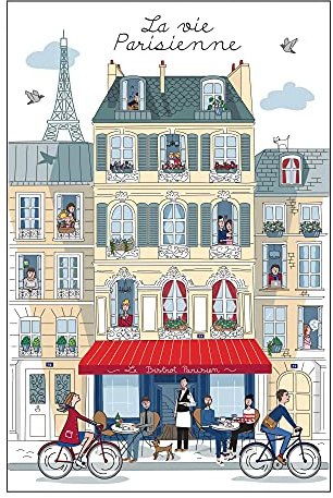 Geschirrtuch La vie parisienne Blanc 48 X 72 weiß 48 x 72 cm Winkler