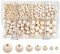 TOAOB Holzperlen zum Auffädeln 1050 Stück Holzkugeln mit Loch 6mm 8mm 10mm 12mm 14mm 16mm 20mm Runde Natur Holzperlen Zwischenperlen mit Box für Makramee Basteln DIY Schmuck Armband