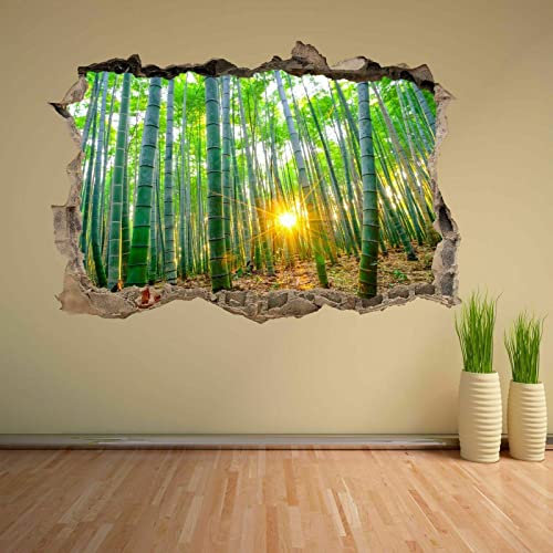 Bamboo Forest Trees Sun Rays Wall Sticker Mural Decal Kids Room Home Office