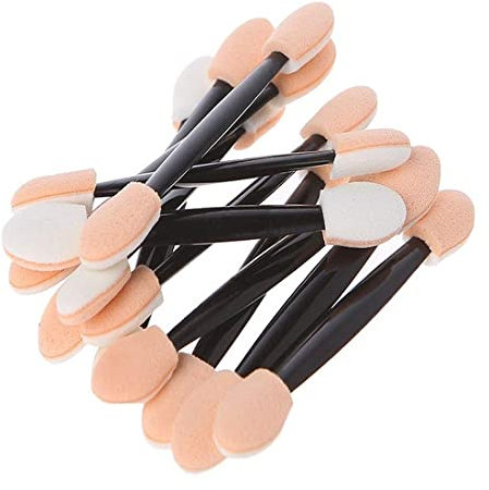 50pcs applicateur fard paupiere Pinceau paupières jetable Fard Paupières Outils Maquillage éponge pointe Application Maquillage brosses usage fard paupières double face Pinceau éponge Incliné ovale