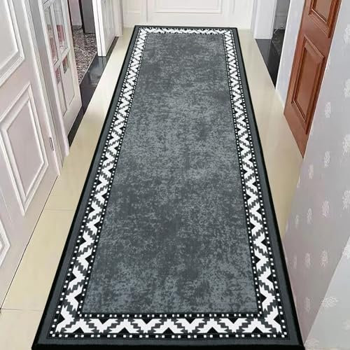 Rururug Carpet Runner Rugs 66x180 cm, Grey, Hallway Runner Kitchen Rugs, Non Slip Washable Low Pile