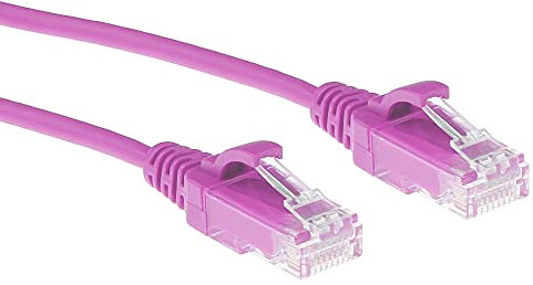 ACT CAT6 Netzwerkkabel, U/UTP LSZH LAN Kabel Dünn 3.8mm Slimline, Flexibles Snagless Ethernet Kabel mit RJ45 Stecker, für den Einsatz in Datenzentren, 0.5 Meter, Rosa – DC9400