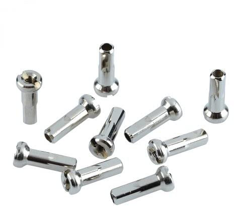 windmeile | Nippel für Büchel Speichen für Fahrräder, Schwarz Silber, 36 oder 10 Stück, FG 2.6, 14mm - 13G, Messing, E-Bike, Fahrrad, Pedelec