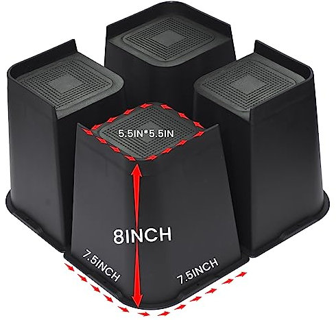 MYMULIKE Betterhöhungen, 20,3 cm, übergroße Möbelerhöhungen, unterstützt bis zu 2721 kg, Hubhöhe 20,3 cm, für Couch, Sofa, Tisch, Stuhl (schwarz, 4 Stück, 20,3 cm)
