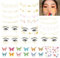 DIVAWOO 32 Blätter Gesicht Temporäre Tattoos, 20 Blätter Glitzer Metallic Tätowierung, 12 Stück Schmetterlinge Fake Tattoos, Gold Flash Makeup Tattoo Aufkleber für Feste Frauen Gesicht Körper
