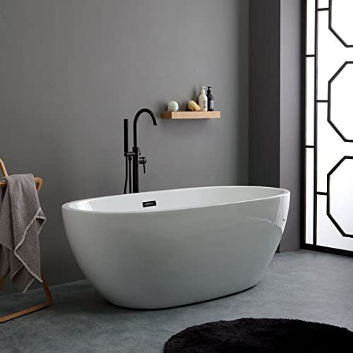 Vasca da bagno in acrilico freestanding bianca Cassiopea