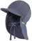 Sterntaler Schirmmütze Nacken Musselin - Unisex Mütze aus Baumwoll Musselin (Bio) - UV-Schutz 50+ Sonnenhut mit Nackenschutz - Baby- und Kinder Sommer Kopfbedeckung zum Binden - graublau, Größe 53