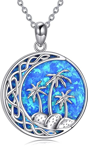 YFN Beach Ocean Necklace for Women Sterling Silver Wave Pendant for Women