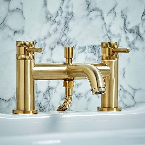 Apres Bath Shower Mixer Brushed Brass | Bath Shower Mixer | Deck Mounted | Brushed Brass Finish | Bath Tap |