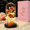 DOUUCO Ewige Rose im Glas, Die Schöne und Das Biest LED Licht Rosen im Glaskuppel Glitzer Rosen Geburtstags Geschenk für Frauen, Mama, Freundin, Muttertagsgeschenk Weihnachten