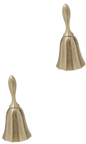 Operitacx 2pezzi Campana Da Tavolo Per Ristoranti e Cucine Campanella Manuale Resistente Per Servizio Per Segnalare Clienti e Insegnamento Animali Design Unico e Funzionale Antico