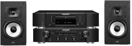 Marantz PM6007 Amplifier, Integrated Amplifier with Digital Connectivity + POLK AUDIO Monitor XT20 High-Resolution Bookshelf Loudspeakers + Marantz CD6007 CD Player Fine Tuned CD Player with USB Port