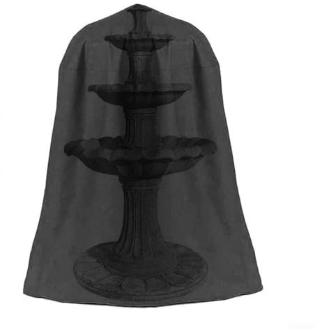 Wasserdichte Gartenbrunnenabdeckung, Wasserspiel Brunnen Winterschutzabdeckung, 210D Oxford Tuch Brunnen Abdeckung Winddichte Abdeckung