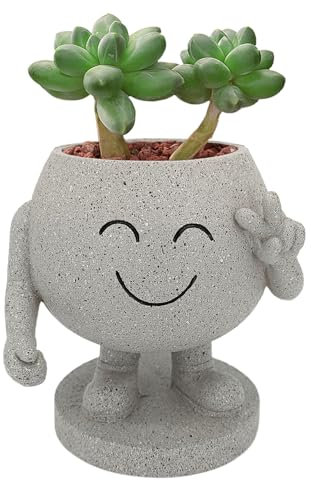 Aznever Stehende Pflanzgefäße, Sukkulentententöpfe - Multifunktionaler lächelnder Blumentopf-Übertopf,Heimdekorationen, universeller Blumentopf für Eingangshalle, Garten, Innenhof, Flur, Balkon