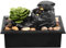Tabletop Fountain with Light, Battery/USB Operated Mini Indoor Water Fountain Feature Zen Meditation Fountain Decor Sound Relaxation Fountain Ornament for Table Office Home Bedroom (F)